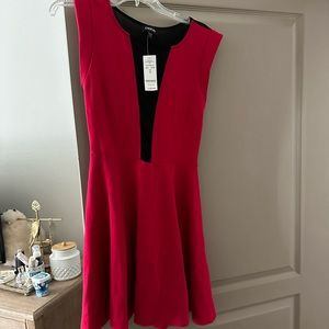 Bebe Fit & Flare Mesh Dress